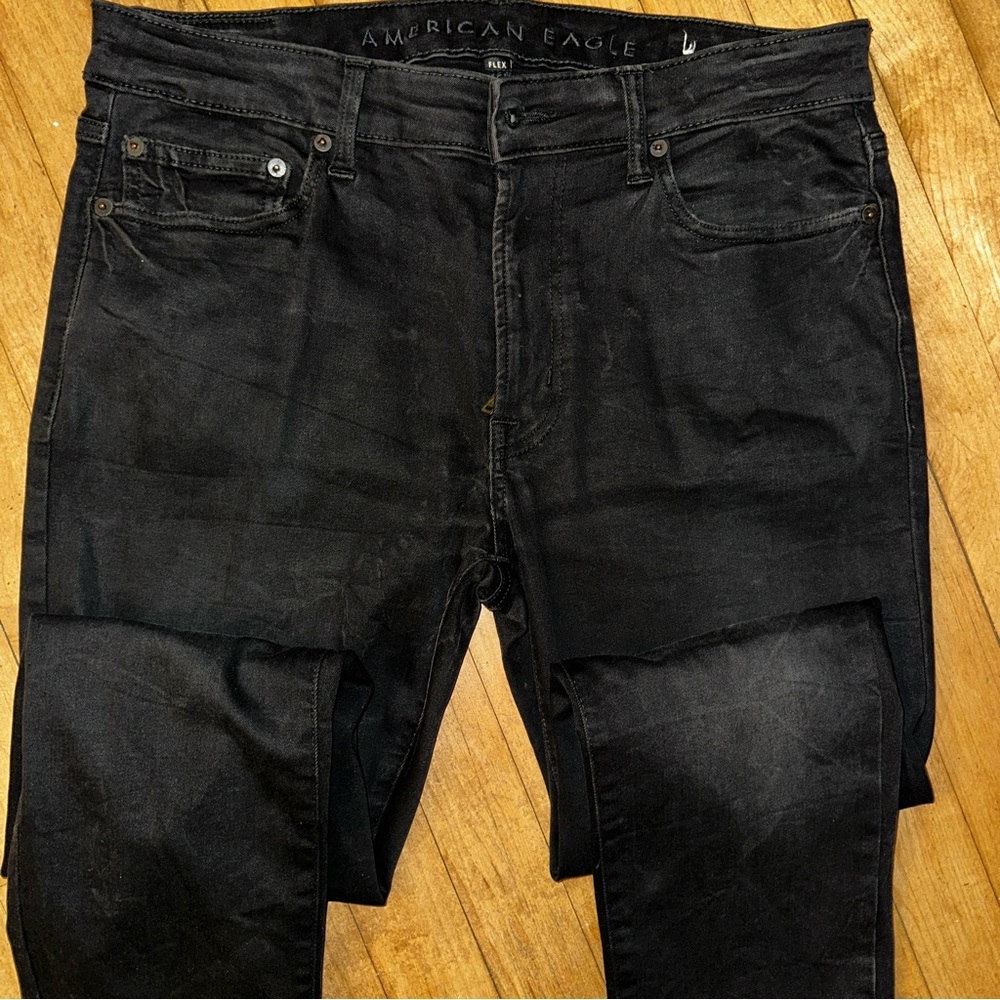 American Eagle Outfitters Extreme Flex Skinny Jeans Mens 33x32 Black Denim